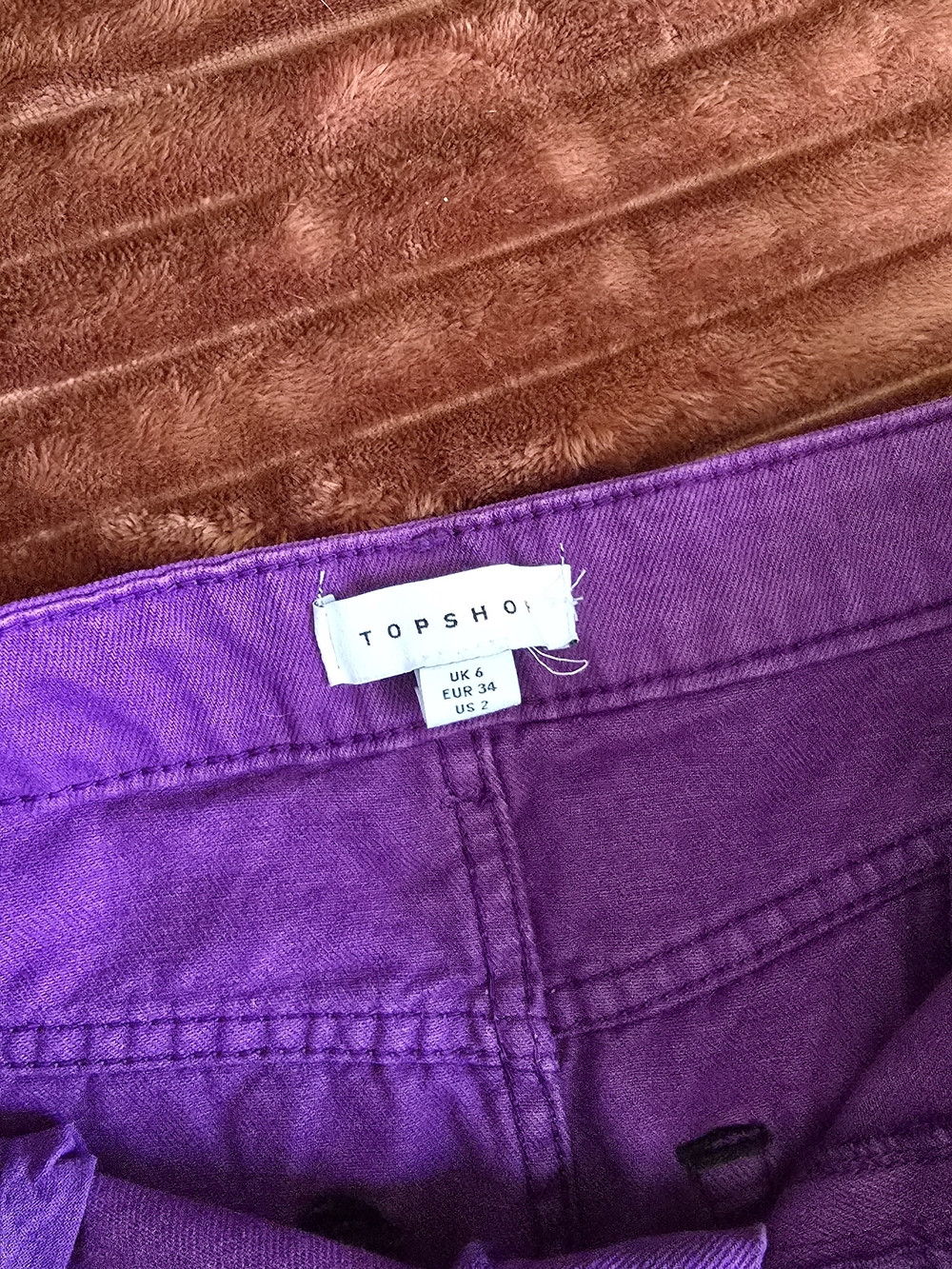 Topshop Vibrant Purple Denim Skirt